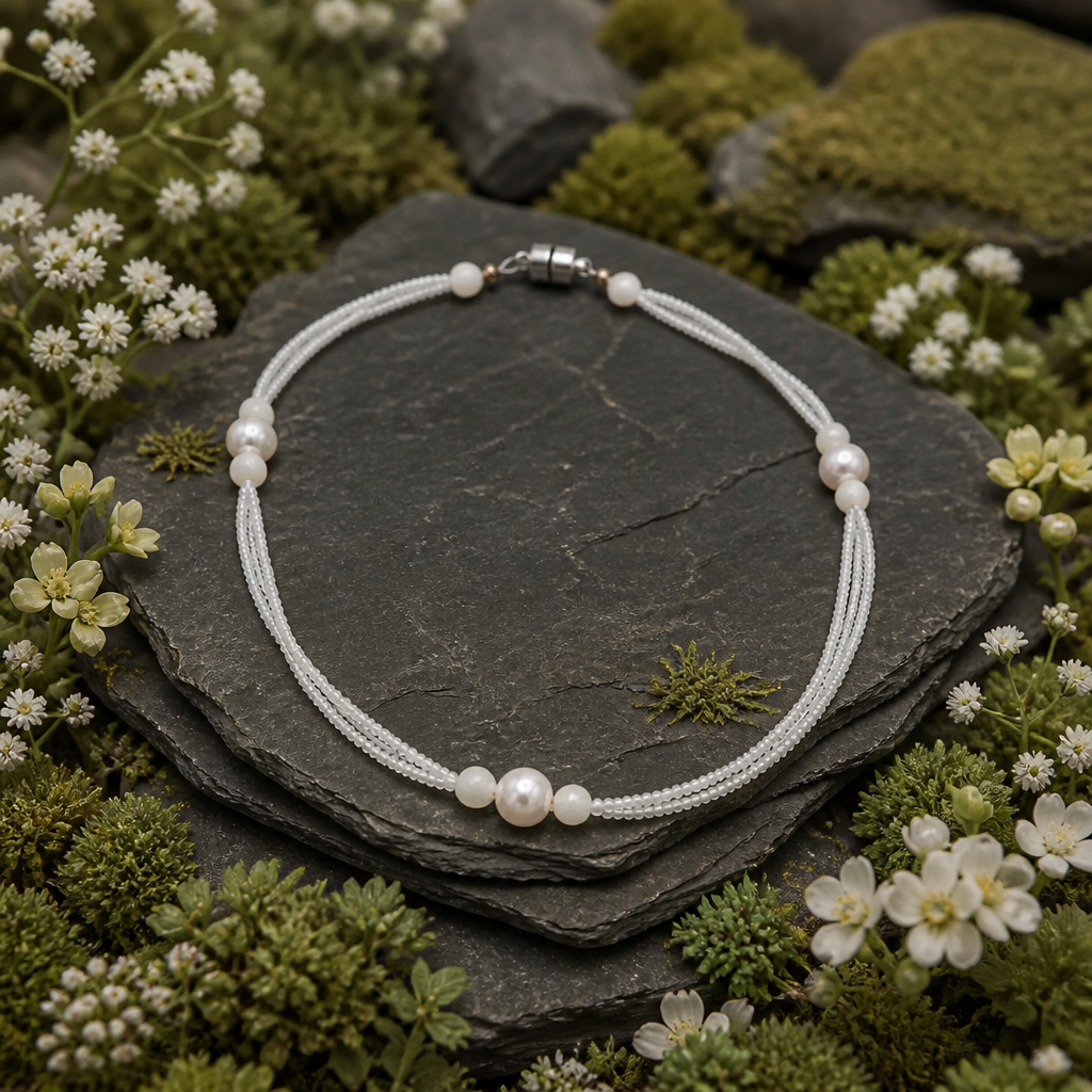 Bridgerton-Inspired Freshwater Pearl Choker with Mother of Pearl Accents