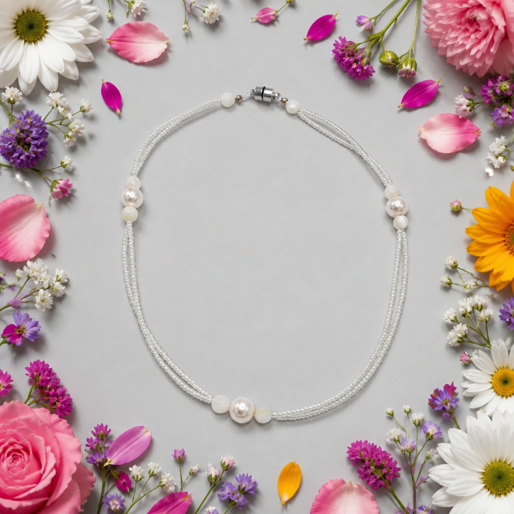 Bridgerton-Inspired Freshwater Pearl Choker with Mother of Pearl Accents