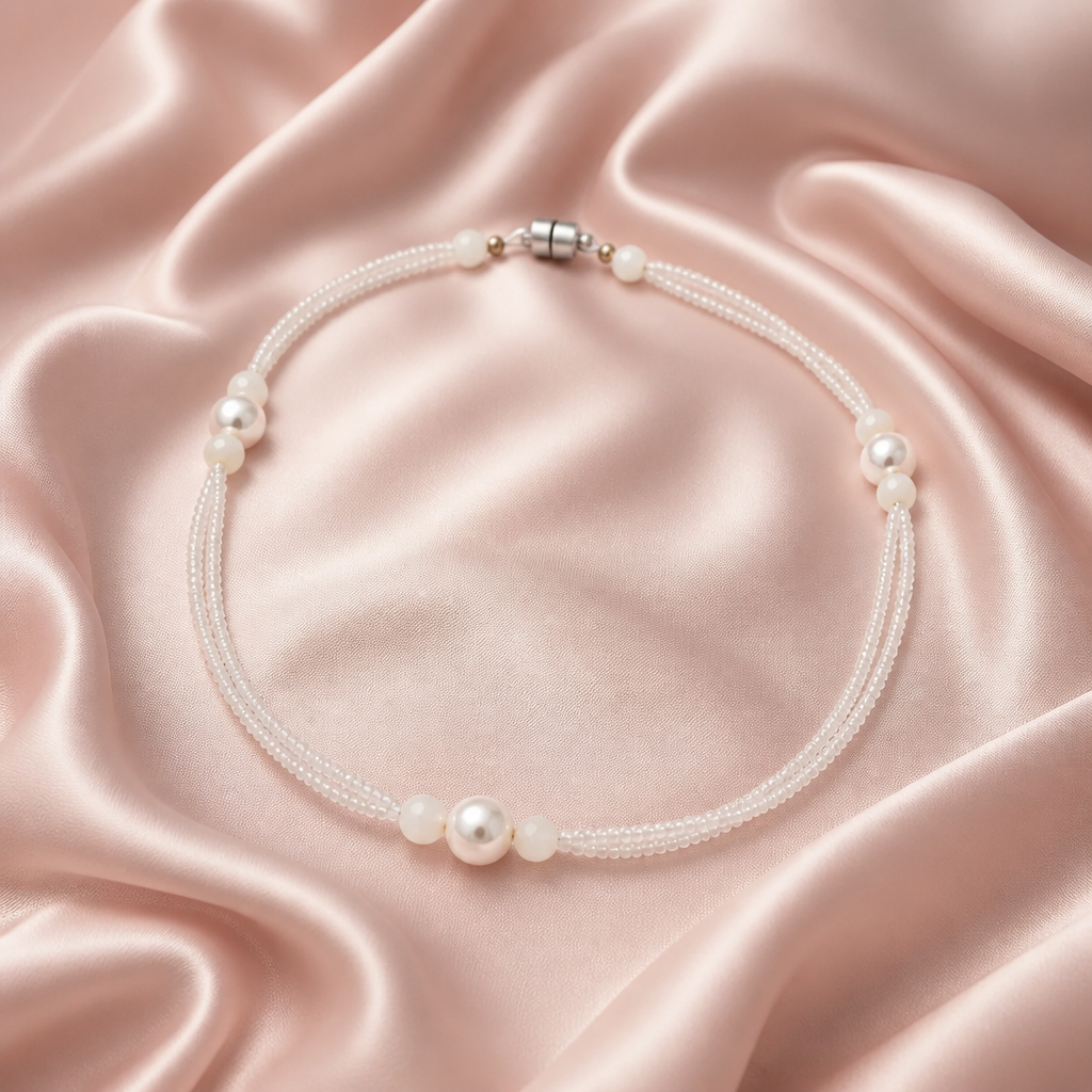 Bridgerton-Inspired Freshwater Pearl Choker with Mother of Pearl Accents