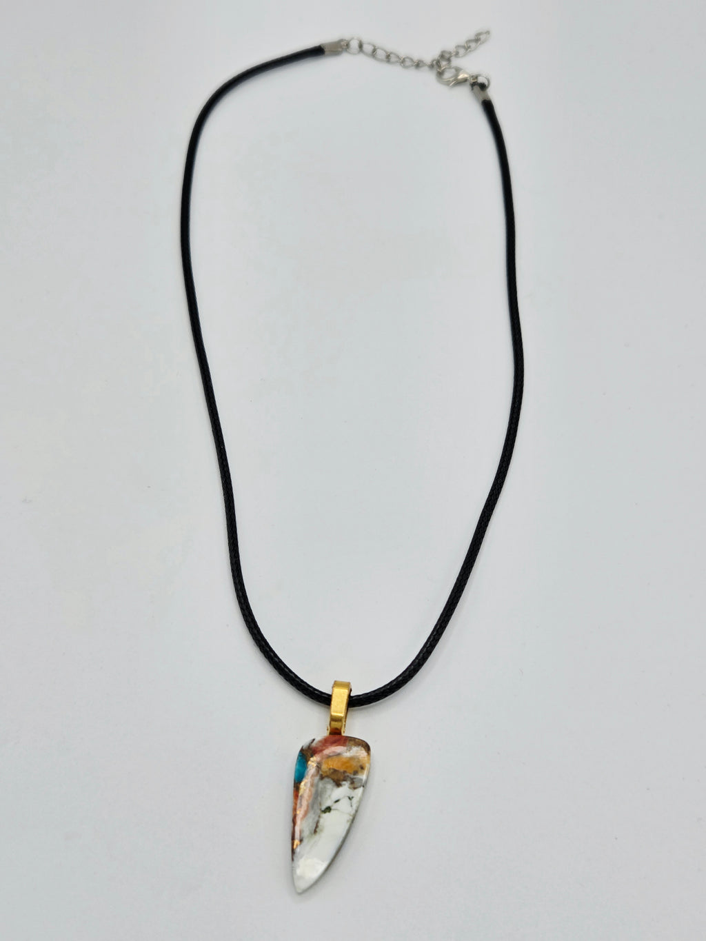 Natural Desert Jasper Gemstone Necklace on Adjustable Leather Cord
