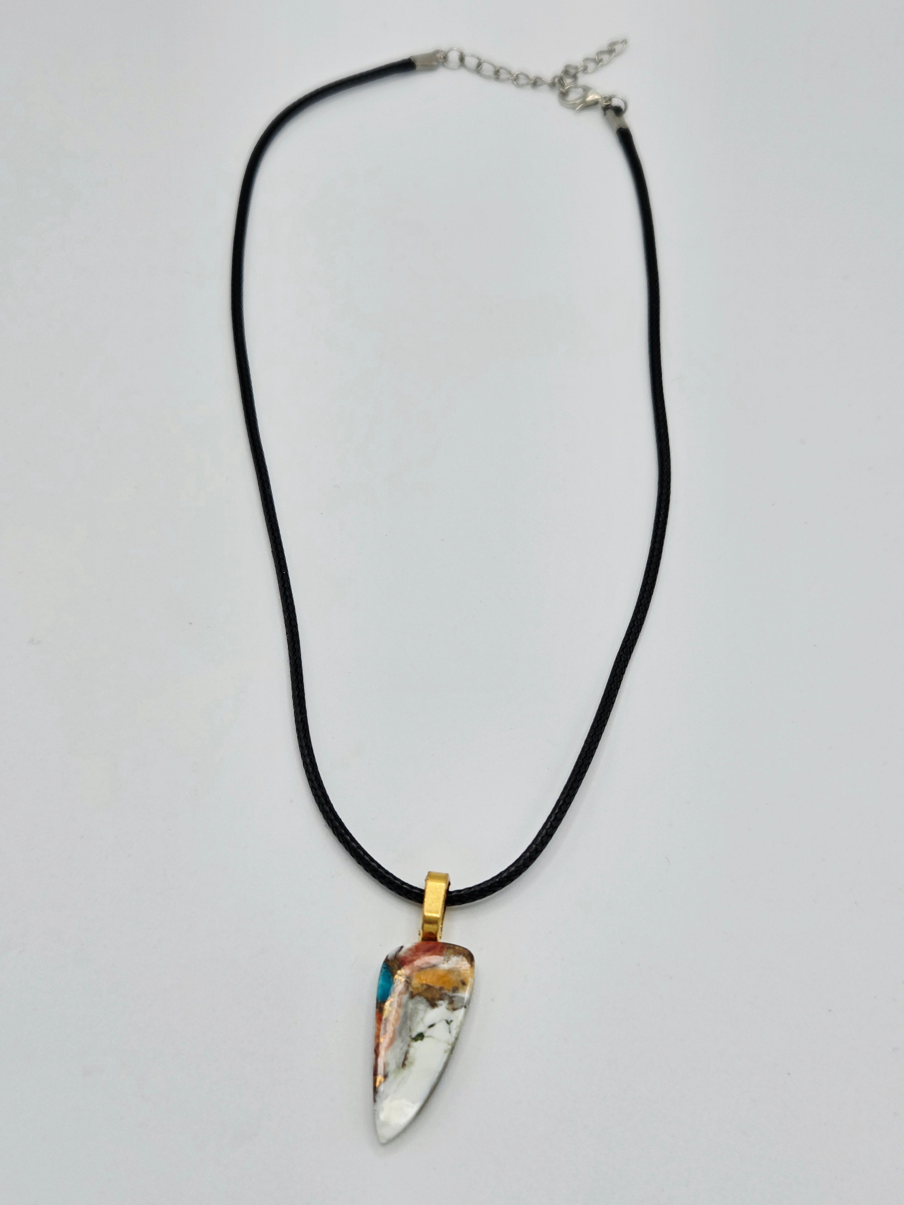 Natural Desert Jasper Gemstone Necklace on Adjustable Leather Cord