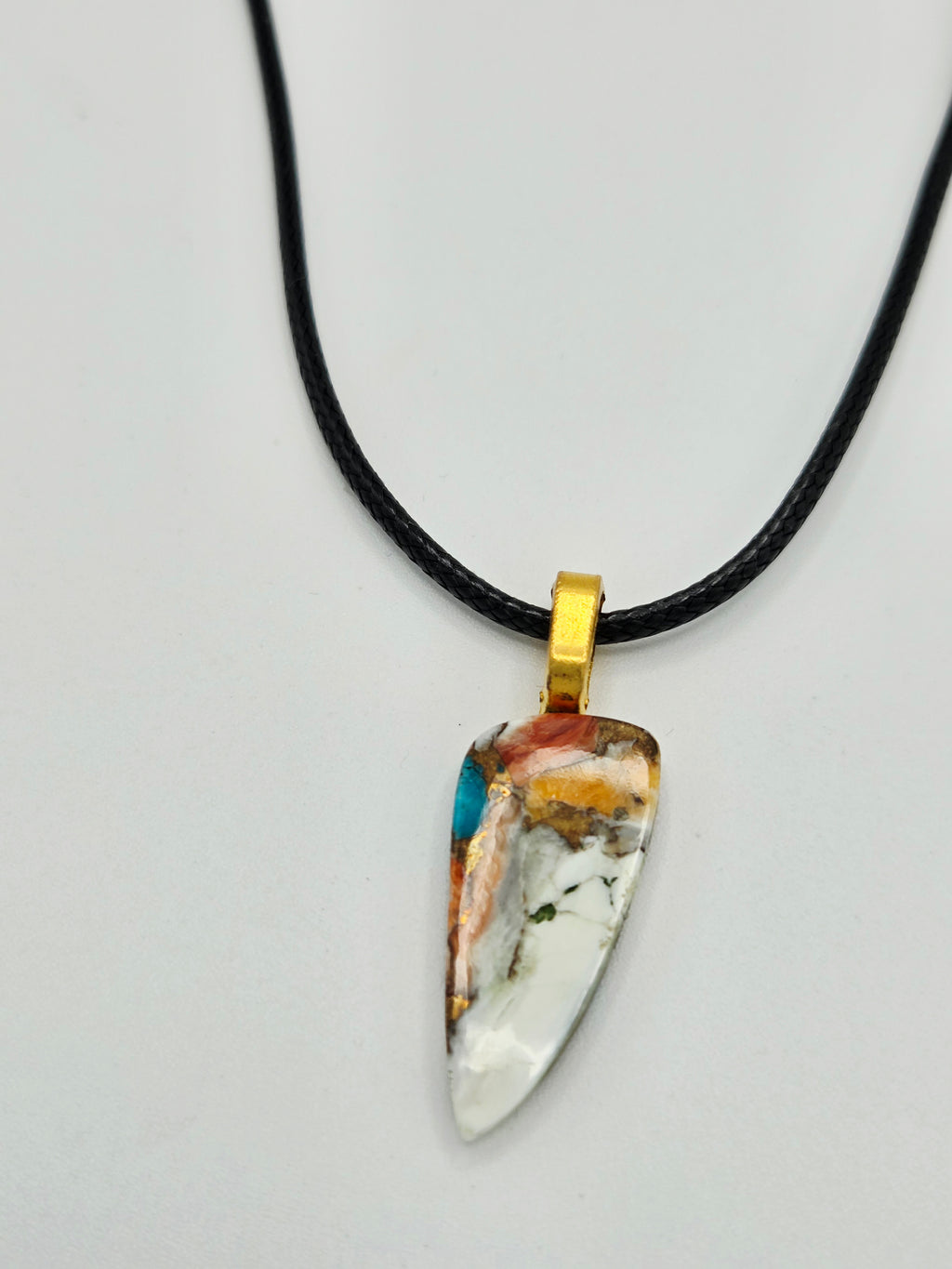Natural Desert Jasper Gemstone Necklace on Adjustable Leather Cord