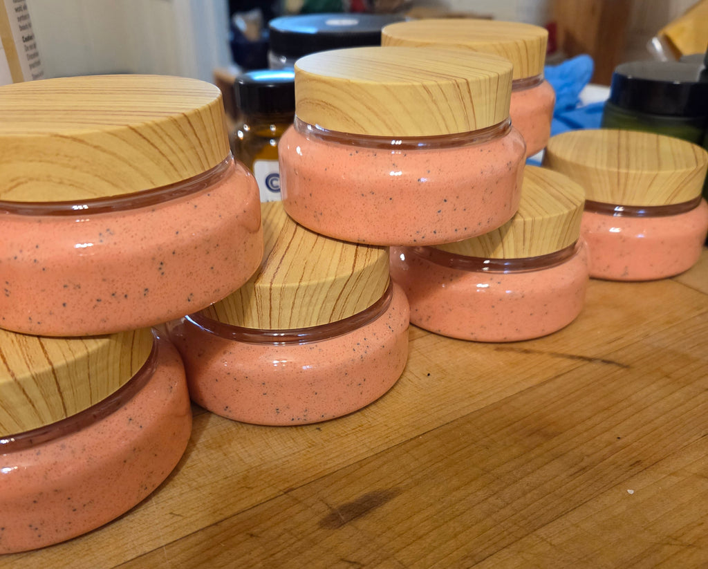 Handmade Mango Papaya Body Sugar Scrub – Extra Moisturizing with Macadamia Nut Oil