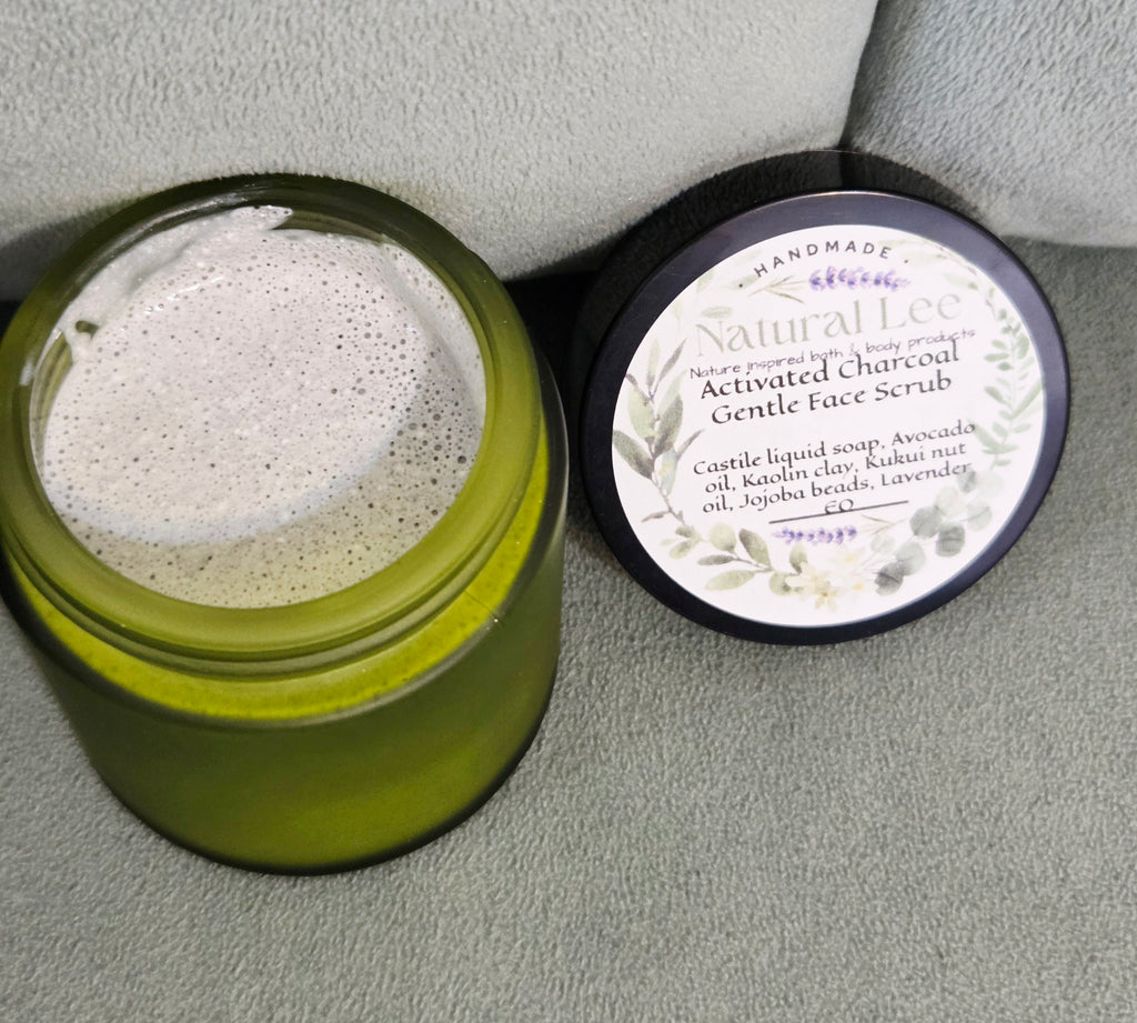 Handmade Activated Charcoal Facial Scrub – Gentle Exfoliating with Avocado & Kukui Nut Oils