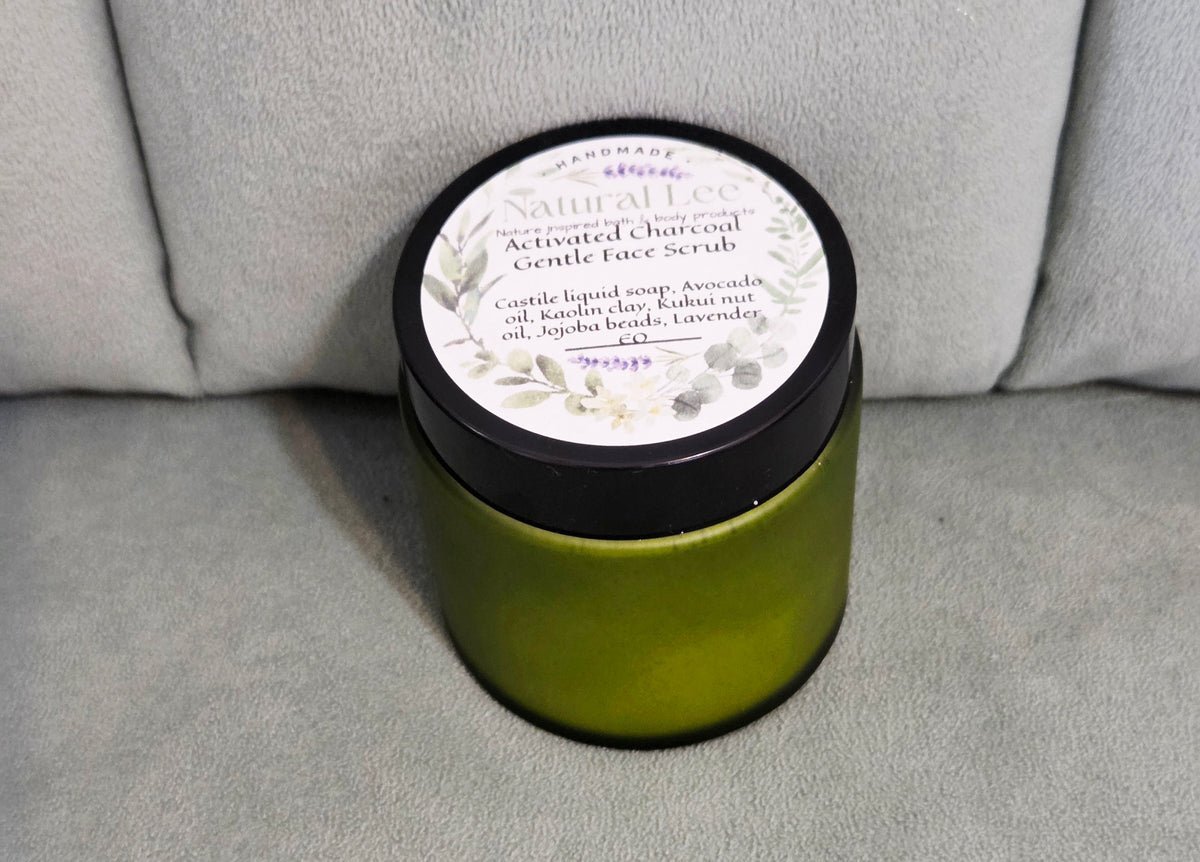 Handmade Activated Charcoal Facial Scrub – Gentle Exfoliating with Avocado & Kukui Nut Oils