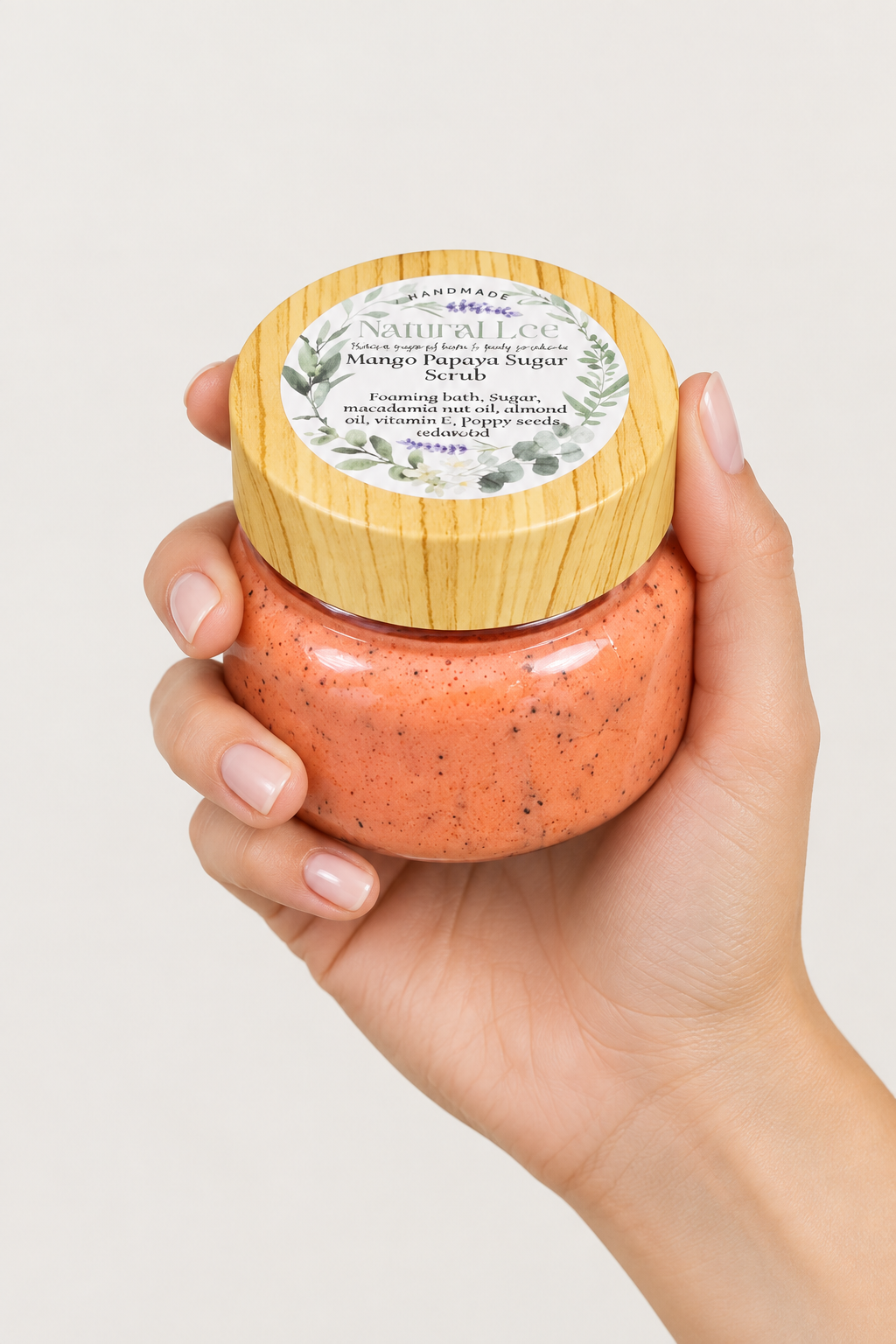 Handmade Mango Papaya Body Sugar Scrub – Extra Moisturizing with Macadamia Nut Oil