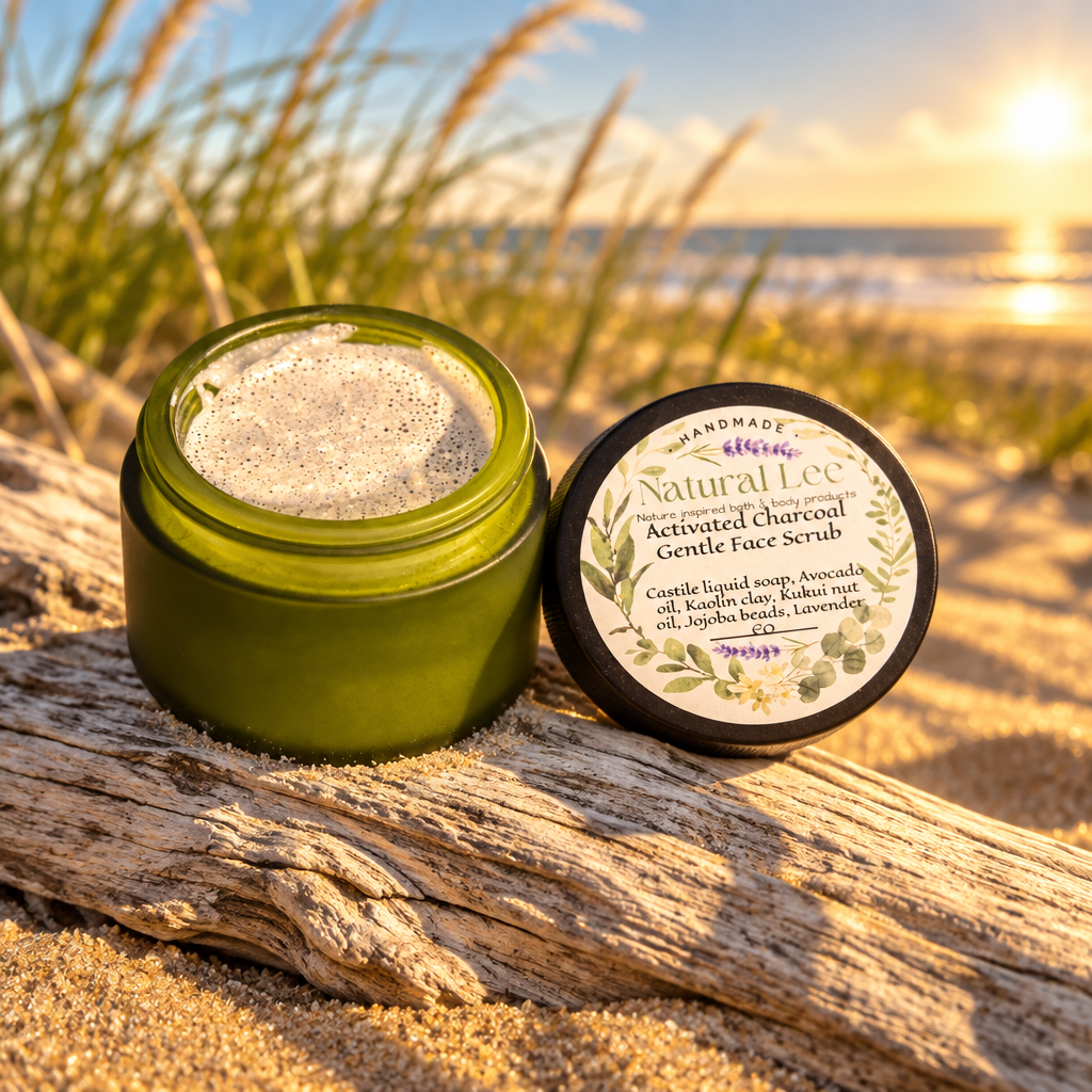 Handmade Activated Charcoal Facial Scrub – Gentle Exfoliating with Avocado & Kukui Nut Oils