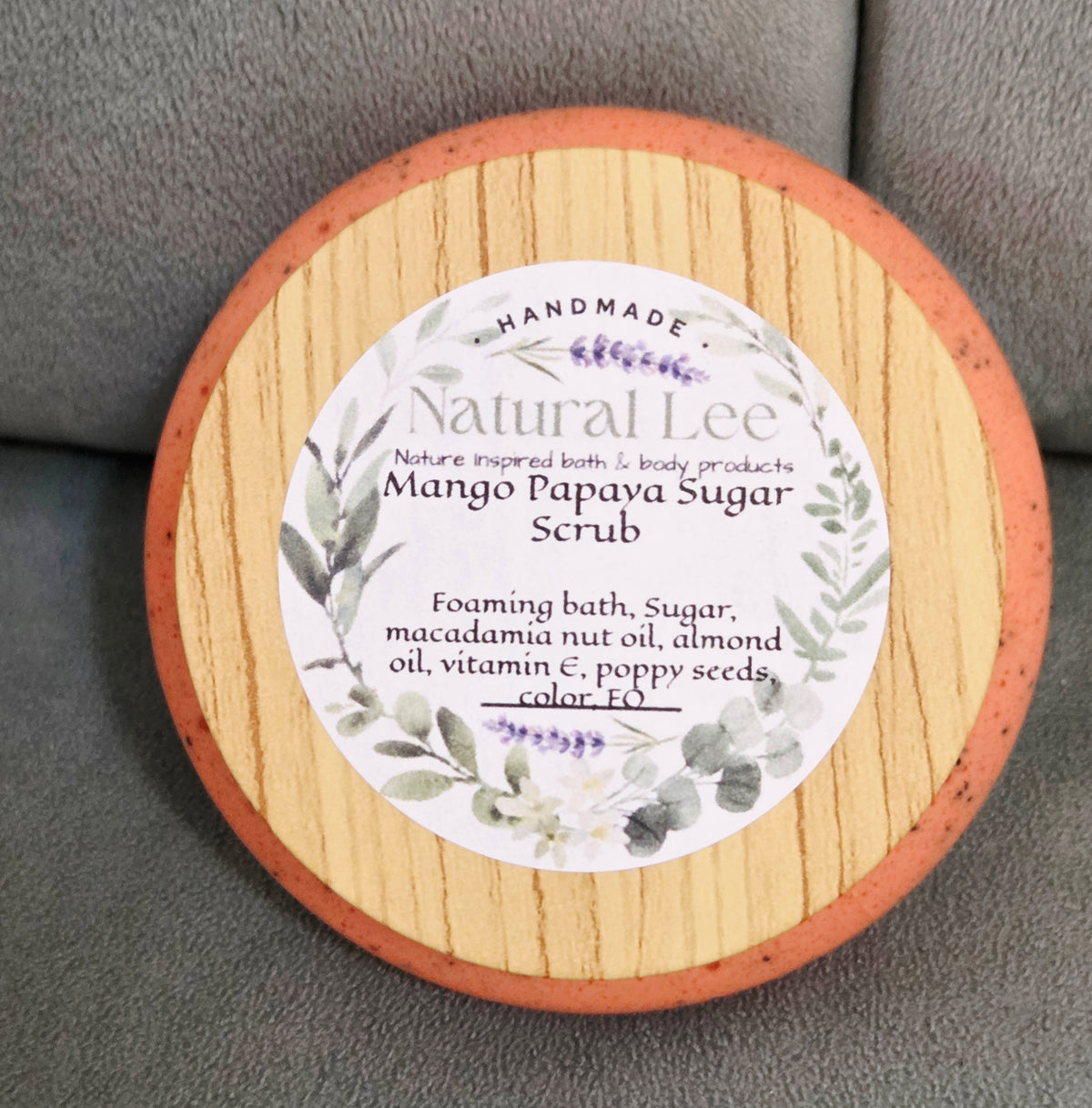 Handmade Mango Papaya Body Sugar Scrub – Extra Moisturizing with Macadamia Nut Oil